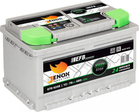 Akumulator Jenox EFB START-STOP R070624S 12V 70 Ah / 680 A - Akumulatory  dla samochodów osobowych - Akumulatory - Sklep internetowy