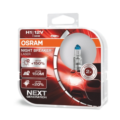 Żarówki OSRAM Night Breaker Laser +150% H1 12V 55W (2 szt.)