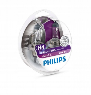 Żarówki PHILIPS Vision Plus 60% H4 12V 60/55W (2 szt.)